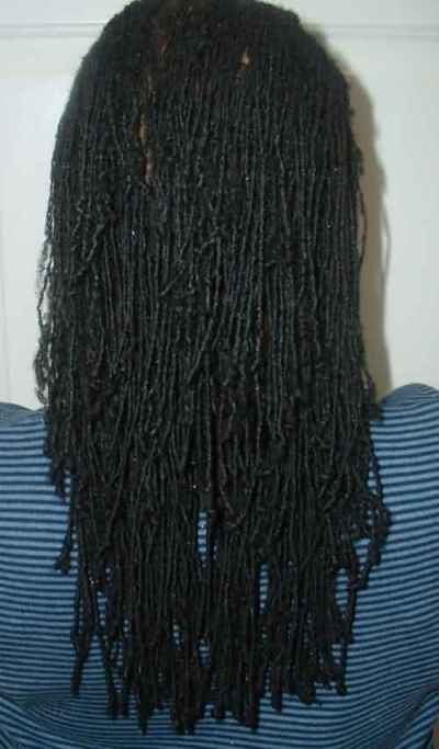 Tressie’s long locks viewed from behind